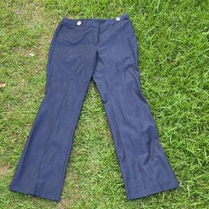 Anne Klein Navy Grey Dress Pants Size 4